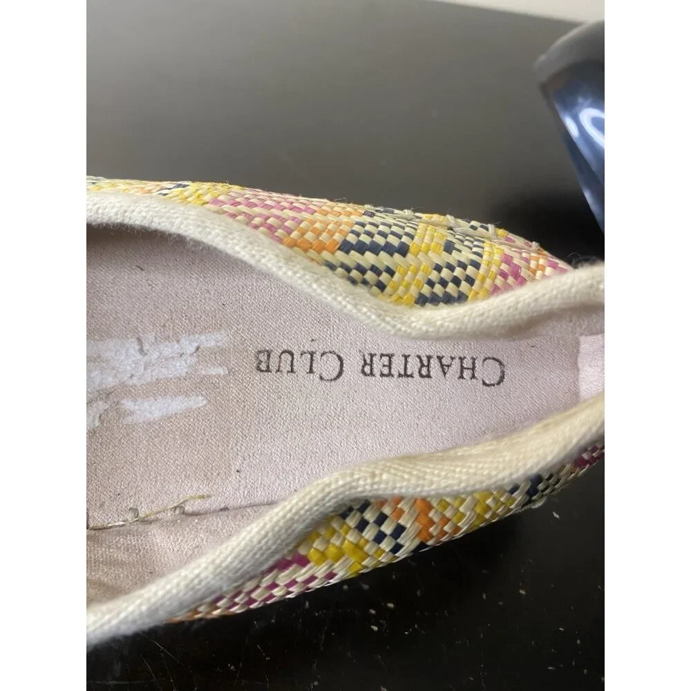 Charter Club Joeey Espadrille Flat Multicolor Slip On Shoes Size 8M